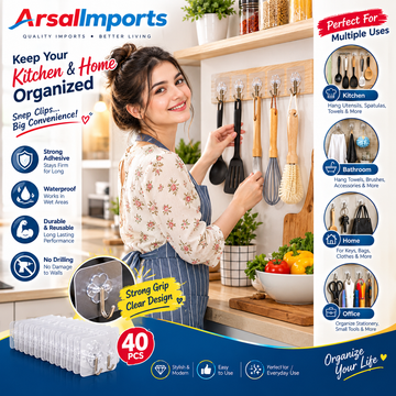 40 Hanging Wall Hook Stickers – Multipurpose Adhesive Hooks