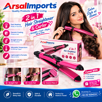 Imported Nova 2 In 1 Hair Curler & Straightener