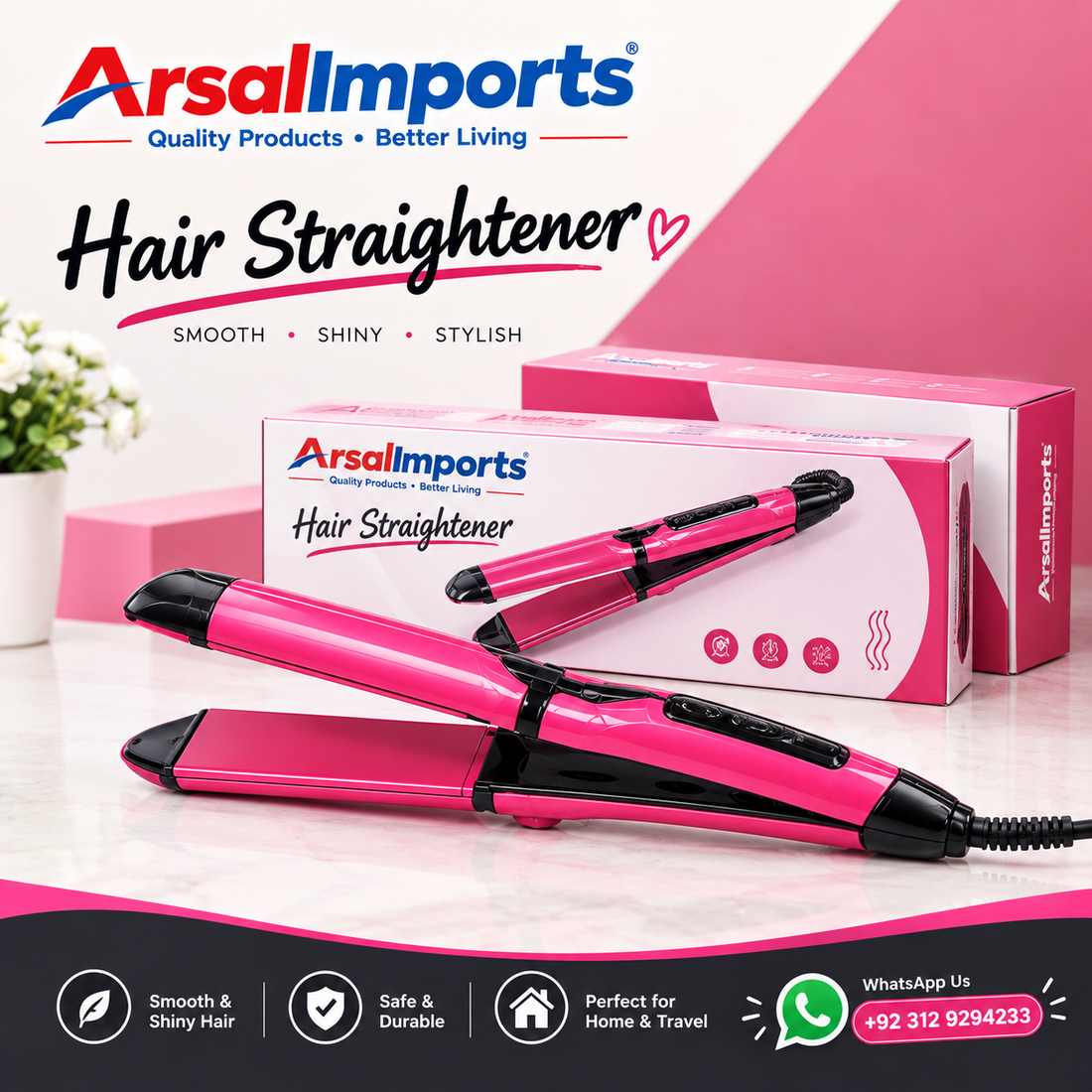 Imported Nova 2 In 1 Hair Curler & Straightener