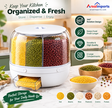 Multi-Compartment Grain & Pulses Storage Jar/Barrel