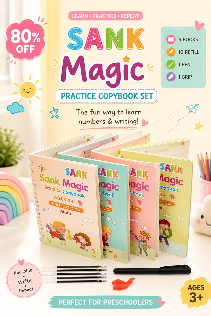 Sank Magic Practice Copybook Set – 4